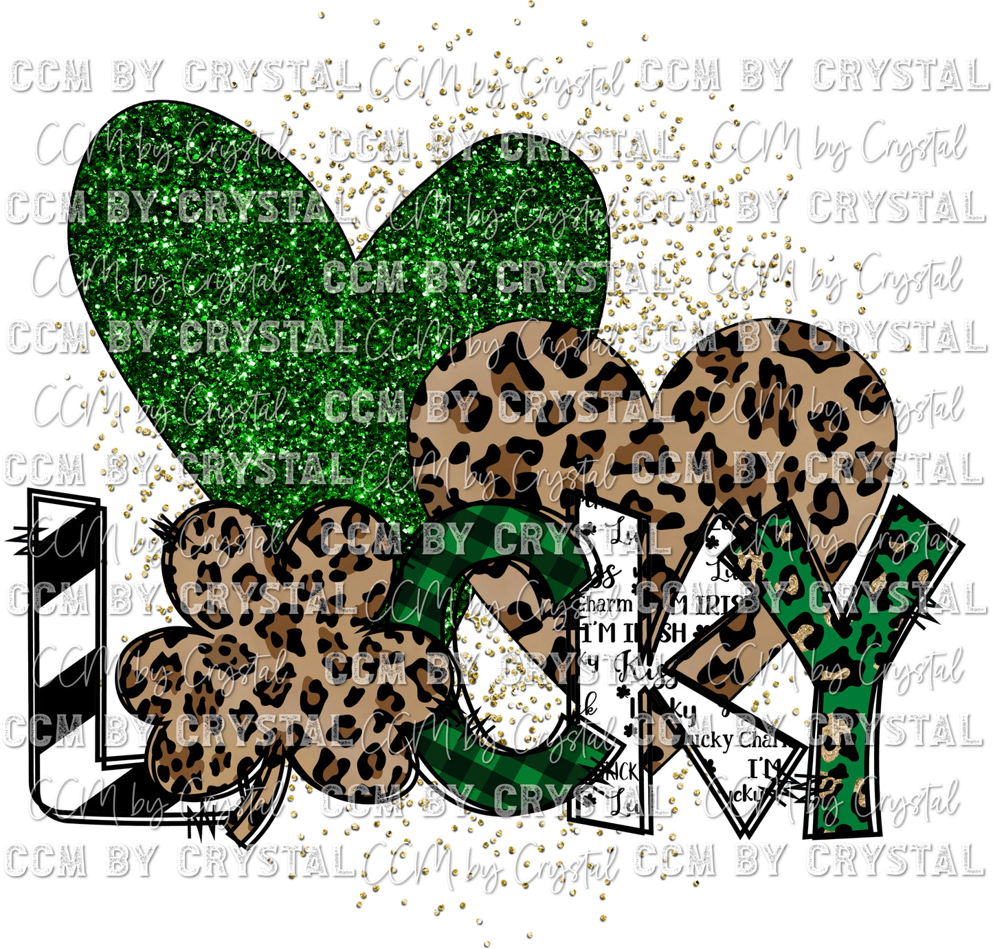 Lucky Hearts St Patrick's Day Ready to Press Transfer