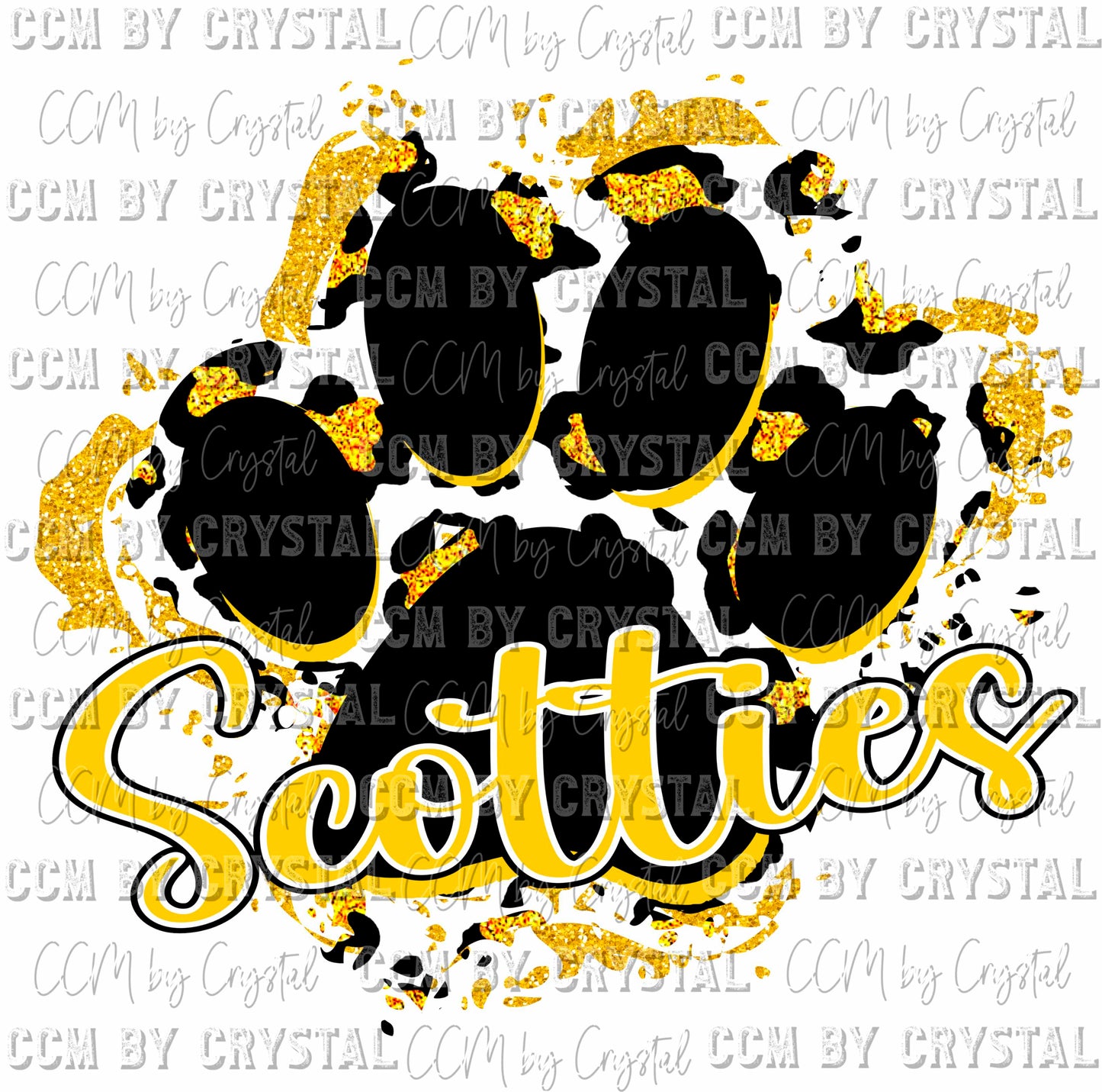 Scotties Paw Glitter Leopard PNG Digital Download