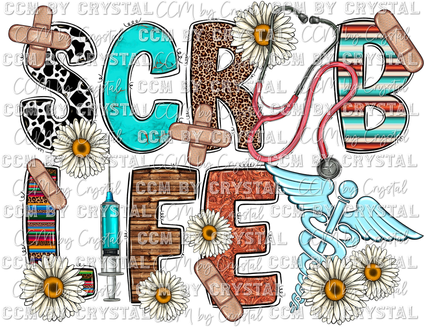 Scrub Life Ready to Press Transfer