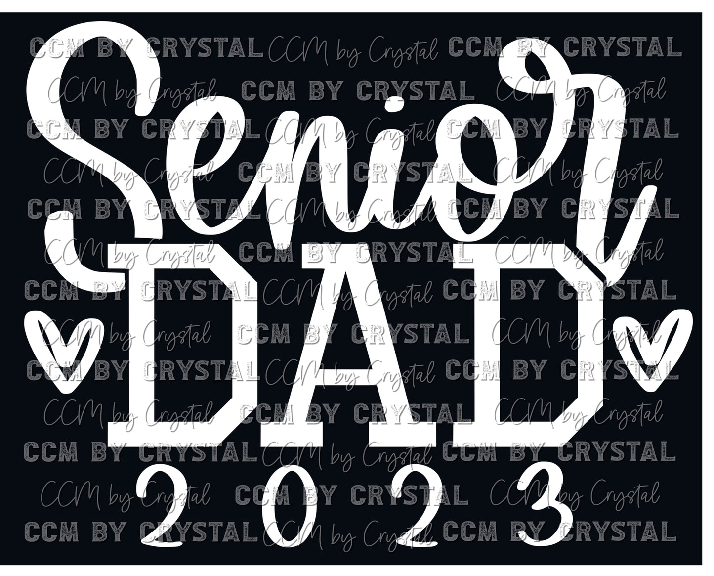 Senior Dad 2023 White Graduation Ready to Press Transfer