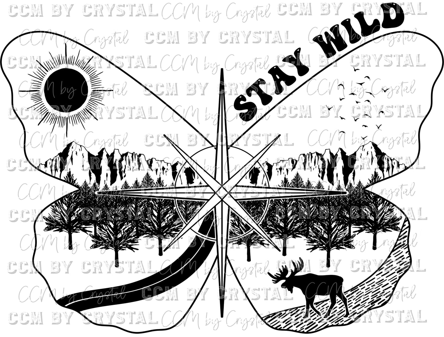 Stay Wild Butterfly Ready to Press Transfer