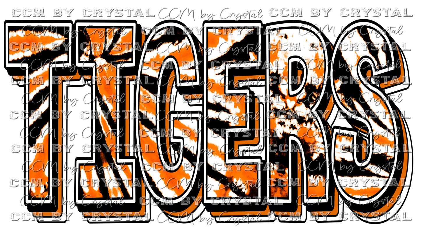 Tie Dye Tigers Ready to Press Transfer