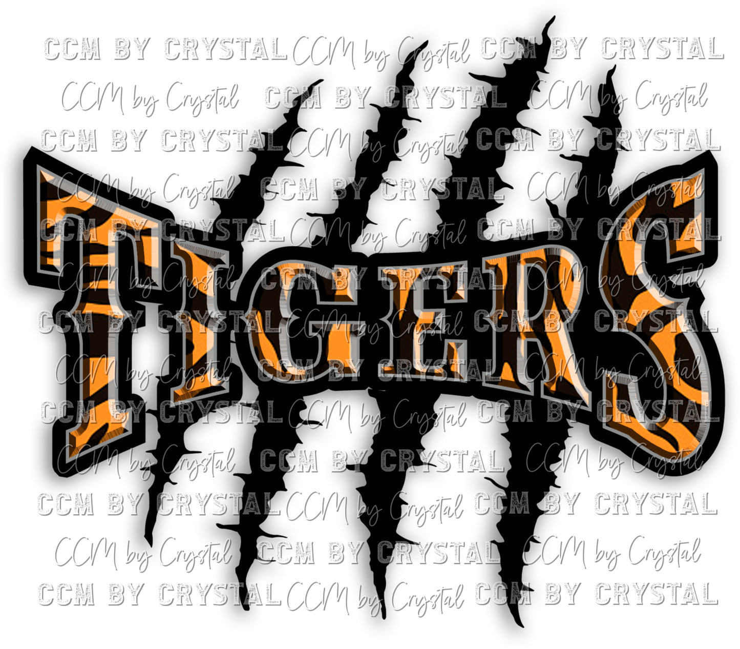 Tigers Claw Mark Scratches Ready to Press Transfer