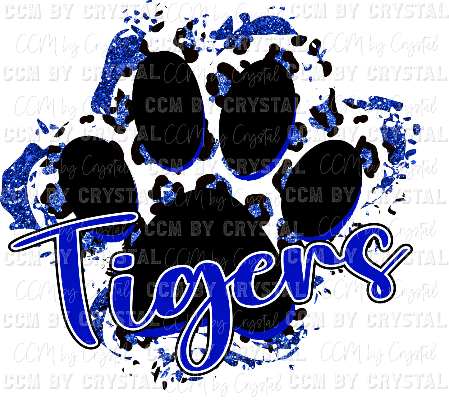 Tigers Leopard Glitter Paw Ready to Press Transfer