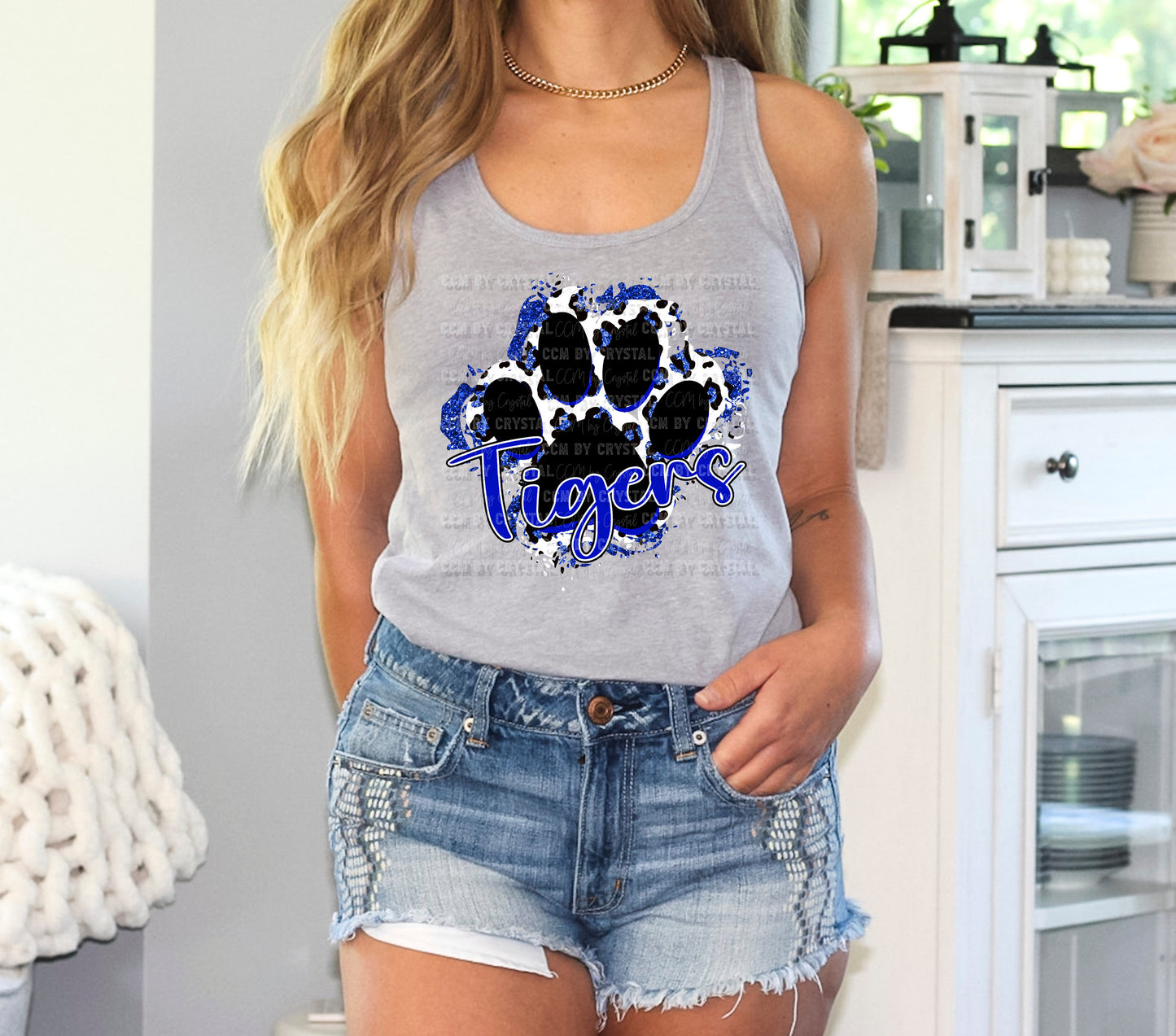 Tigers Leopard Glitter Paw Ready to Press Transfer