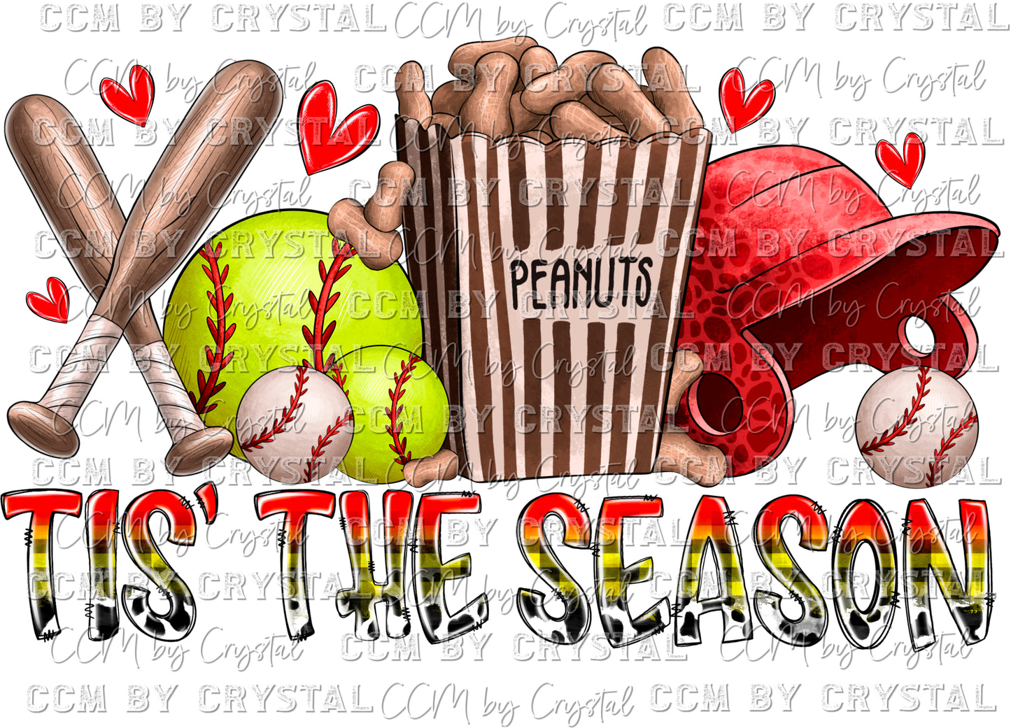 Tis the Season Softball Baseball Ready to Press Transfer