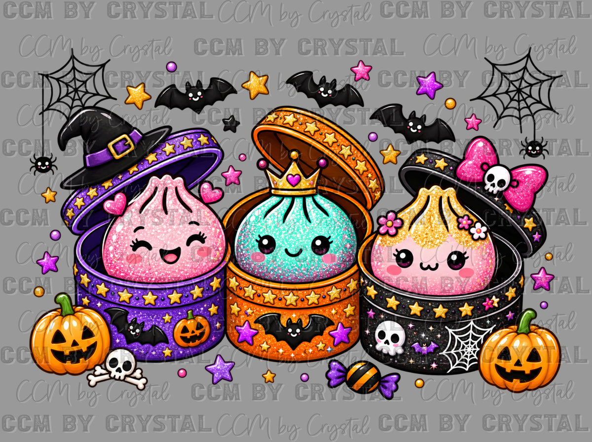 Faux Glitter Dumps Halloween Ready to Press Transfer DTF Transfer Sublimation Transfer