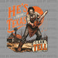Chainsaw Leather masked Man in Texas Halloween Horror Ready to Press Transfer DTF Transfer