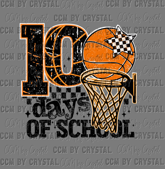 Basketball 100 Days of School Ready to Press Instant Peel DTF Transfers Sublimation Transfers
