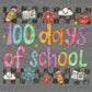 100 Days of School Crayon Coloring Ready to Press Instant Peel DTF Transfers Sublimation Transfers