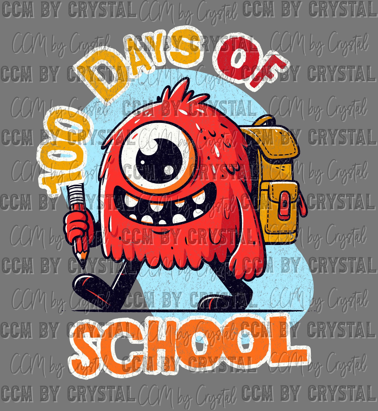 100 Days of School Funny Monster Ready to Press Instant Peel DTF Transfers Sublimation Transfers