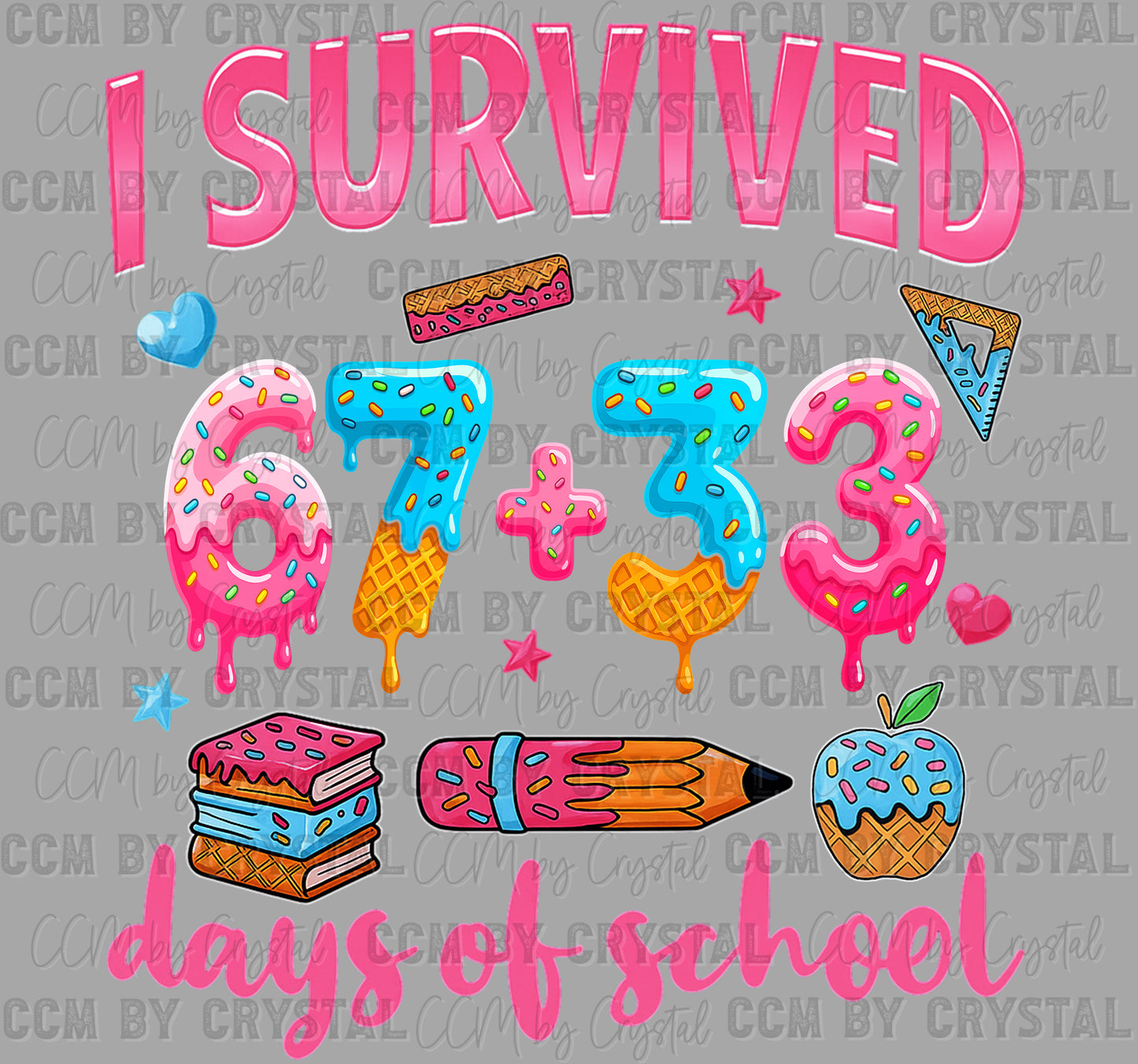 100 Days of School Flag Pennants Ready to Press Instant Peel DTF Transfers Sublimation Transfers