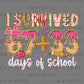 I Survived 67+33 100 Days of School Ready to Press Instant Peel DTF Transfers