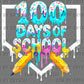 100 days of School Baseball Ice Cream Drip Ready to Press Instant Peel DTF Transfers