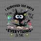 100 days of School Everything is Fine Ready to Press Instant Peel DTF Transfers Sublimation Transfers