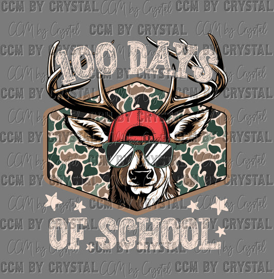 100 Days of School Buck Ready to Press Instant Peel DTF Transfers