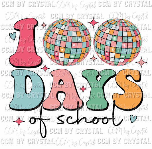 100 Days of School Disco Ready to Press Transfer