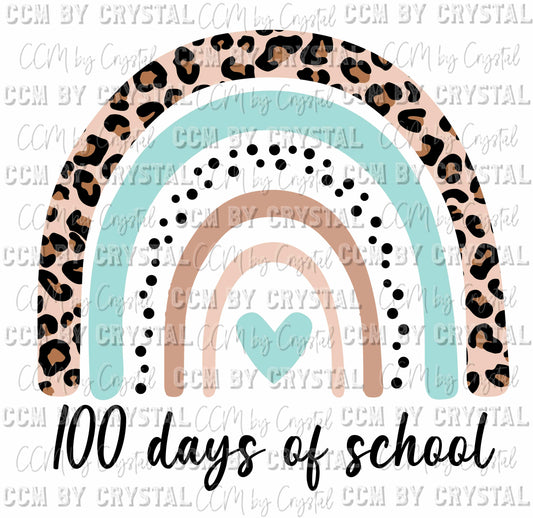 100 Days of School Rainbow Ready to Press Transfer