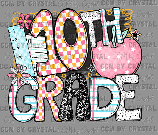 10th Grade Back to School Ready to Press Transfer DTF Transfer Sublimation Transfer