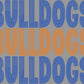 Bulldogs Stacked 11" 2-Color Ready to Press Spangle Transfer Bling Transfer Sparkle Transfer