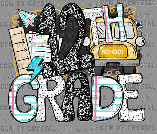 12th Grade Back to School Ready to Press Transfer DTF Transfer Sublimation Transfer