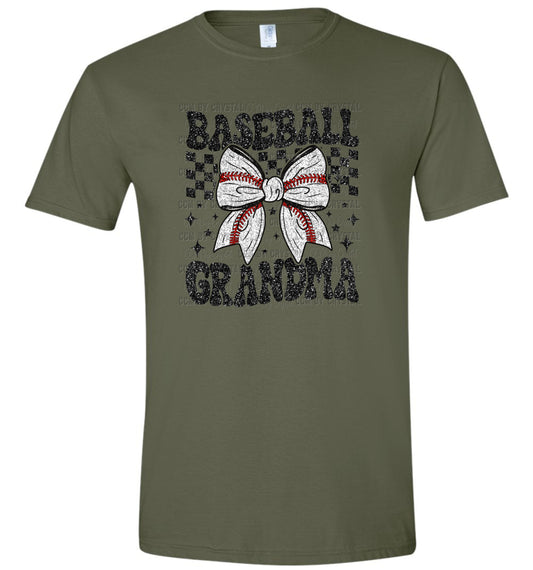 Baseball Grandma T Shirt Green