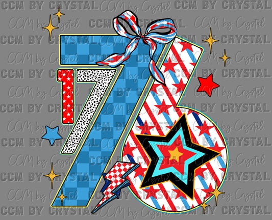 1776 Fourth of July America 4th of July Ready to Press Transfer DTF Transfer Sublimation Transfer