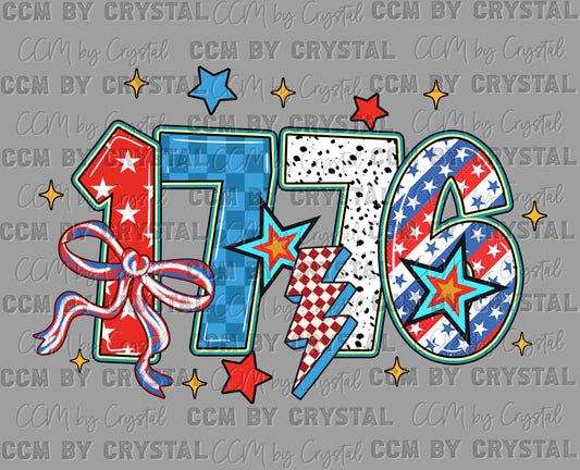 1776 Fourth of July America 4th of July Ready to Press Transfer DTF Transfer Sublimation Transfer