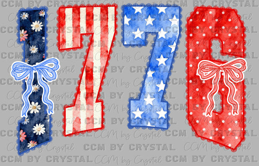 1776 USA Patriotic 4th of July Ready to Press DTF Transfers Sublimation Transfers
