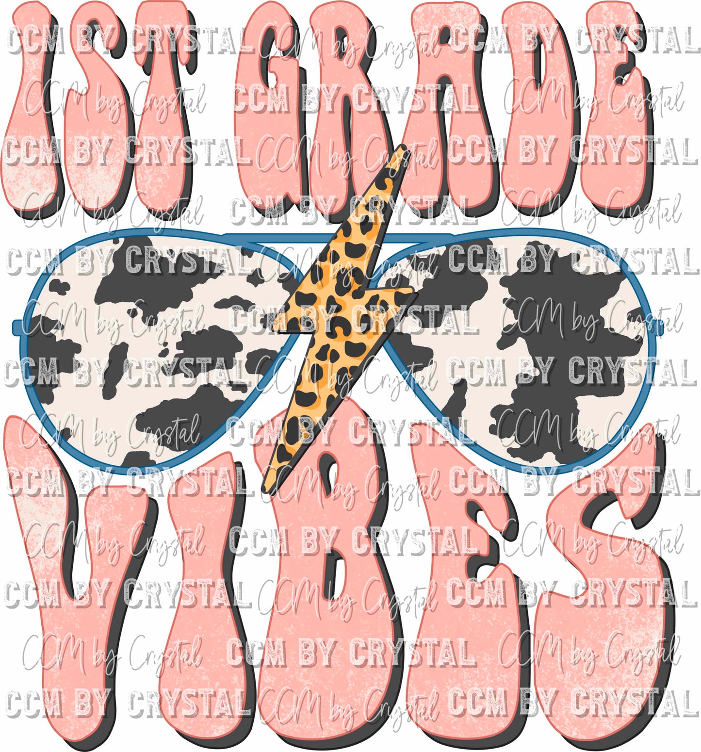 1st Grade Vibes Cow Print Leopard Back to School Elementary School Ready to Press Transfer