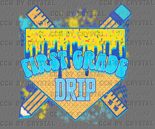 1st First Grade Baseball Grade Ready to Press DTF Transfers Sublimation Transfers