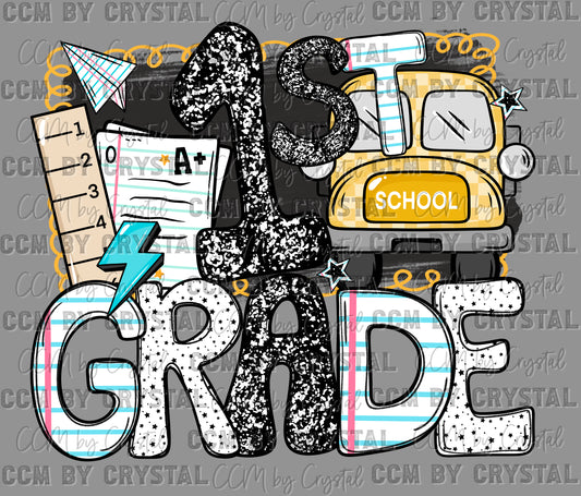1st Grade Back to School Ready to Press Transfer DTF Transfer Sublimation Transfer