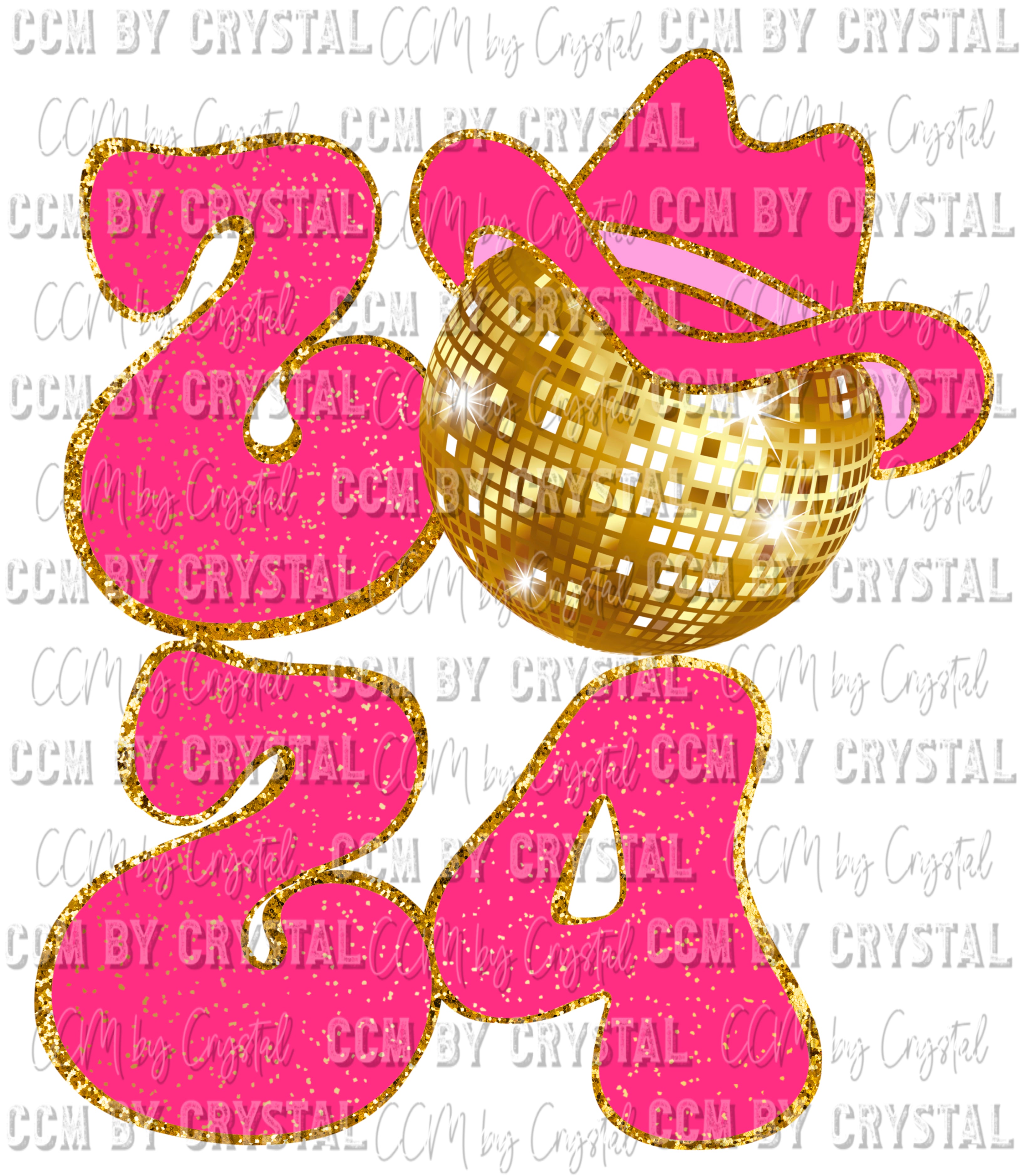 2024 Disco Ball New Year Ready To Press Transfer DTF Sublimation   2024DISCOBALL 