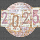 Happy New year 2025 Disco Ball Ready to Press Transfer DTF Transfer Sublimation Transfer