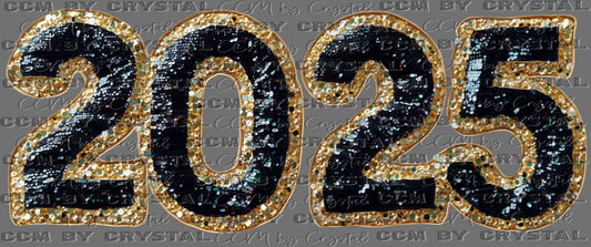 2025 Faux Sparkle New Year Ready to Press Transfer DTF Transfer Sublimation Transfer