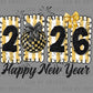Happy New Year 2026 Faux Glitter Ready to Press Instant Peel DTF Transfers Sublimation Transfers
