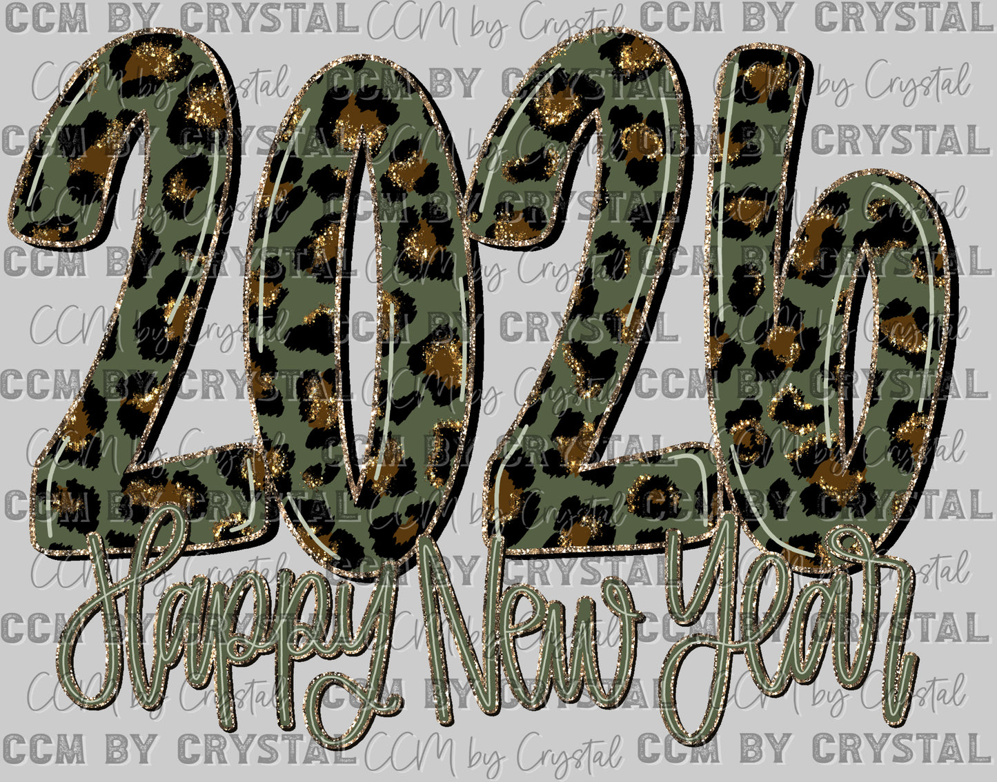 2026 Happy New Year Faux Glitter Ready to Press Transfer Instant Peel DTF Transfer