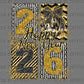 2026 New Year Faux Glitter Gold Ready to Press Instant Peel DTF Transfers Sublimation Transfers