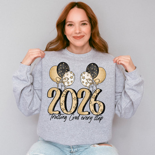 2026 Trusting in God Every Step Happy New Year Ready to Press Instant Peel DTF Transfers Sublimation Transfers