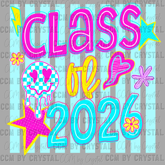 Class of 2026 Blue Ready to Press DTF Transfers Sublimation Transfers