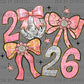 2026 New Year Bows Disco Ready to Press Instant Peel DTF Transfers Sublimation Transfers