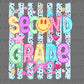 2nd Second Grade Girly Pastel Back to School Ready to Press DTF Transfers Sublimation Transfers