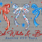 Red White Blue 250 years USA 4th of July Patriotic DTF Transfer Sublimation Transfer