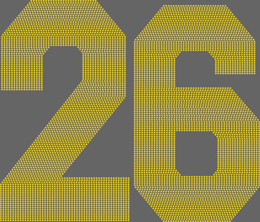 26 1-Color Approximately 11" Wide Spangle Transfer