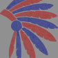 2 Color Headdress Warriors Indians Head 1-Color Approximately 12" Spangle Transfer