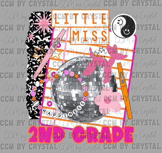 2nd Grade Disco Back to School Ready to Press Transfer DTF Transfer Sublimation Transfer