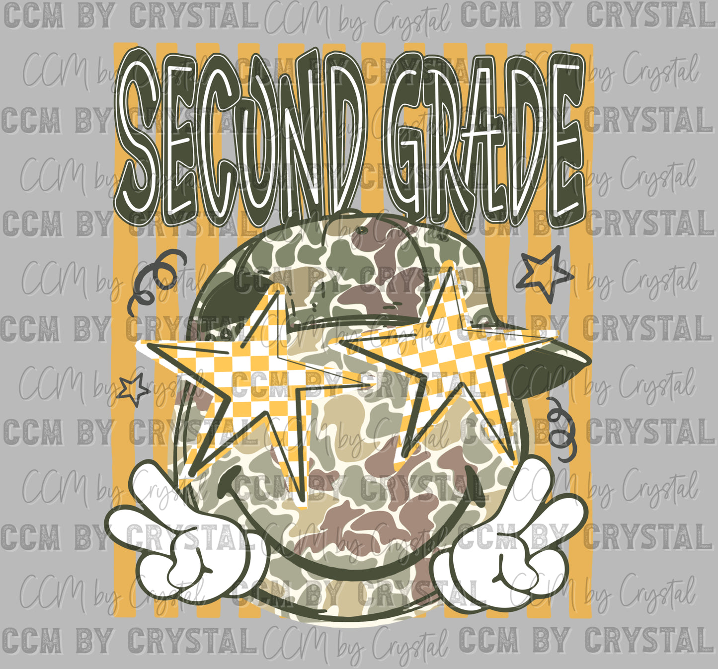 2nd Grade Camo Stars Back to School Ready to Press DTF Transfers Sublimation Transfers