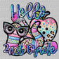 Back to School hello 2nd Grade Faux Rhinestone Effect Ready to Press Transfer DTF Transfer Sublimation Transfer