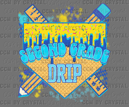 2nd Second Grade Baseball Grade Ready to Press DTF Transfers Sublimation Transfers