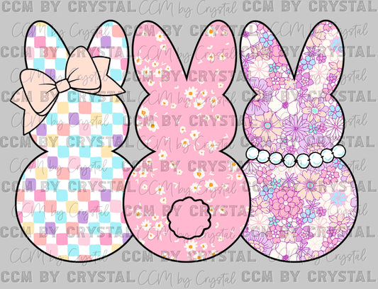 3 Bunnies Easter Ready to Press Transfer